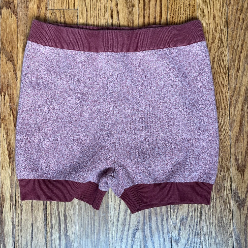 Nude Lucy Knit Shorts in Pink and Burgundy Small